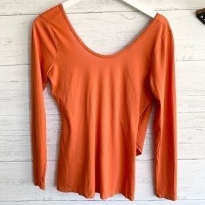 LAmade Orange Low Back Long Sleeve Tee